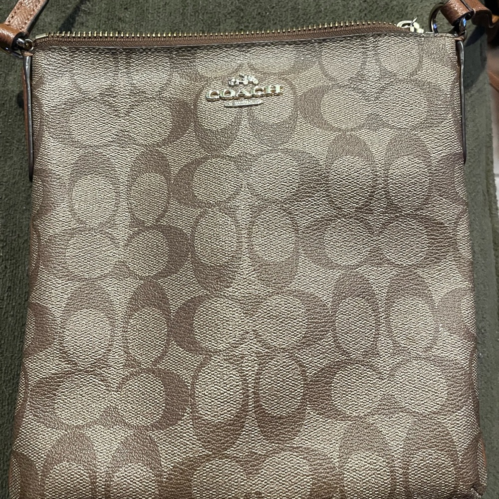 SIGNATURE BROWN COACH CROSSBODY BAG tote purse handbag case F35940